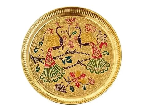 Brass Pooja Thali D7 Small For Sale