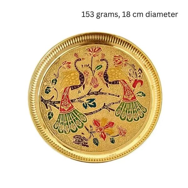 Brass Pooja Thali D7 Small For Sale