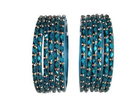 Glass Bangles Set of 12 - Teal Green - 2.8 Online Hot Sale