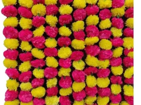 Artificial Marigold Garland 1 Pc - Yellow Red Discount