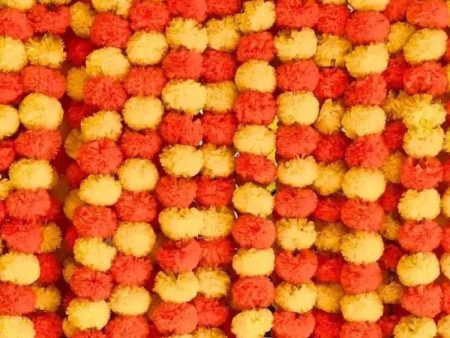 Artificial Marigold Garland 1 Pc - Yellow Orange Sale