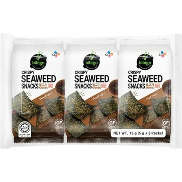 Bibigo - Seaweed Snack Crispy BBQ - 3 x 5g Online now