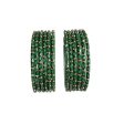 Glass Bangles Set of 12 - Dark Green - 2.6 Supply