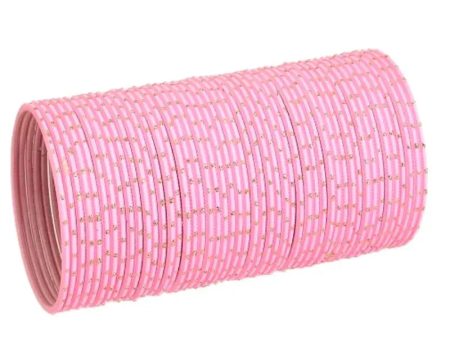 Agni-A Metal Bangles Size 2.10 - Set of 24 - Baby Pink Sale