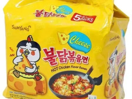 Samyang Buldak Hot Chicken Ramen Cheese - 5 x 140g Online Sale