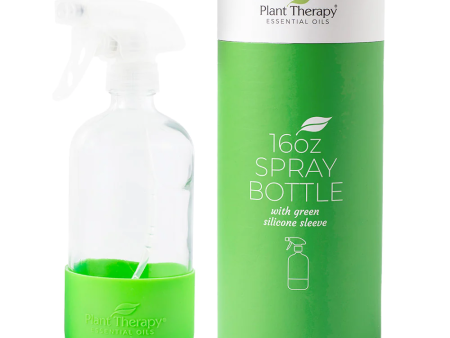 Glass Spray Bottle with Green Sleeve Hot on Sale